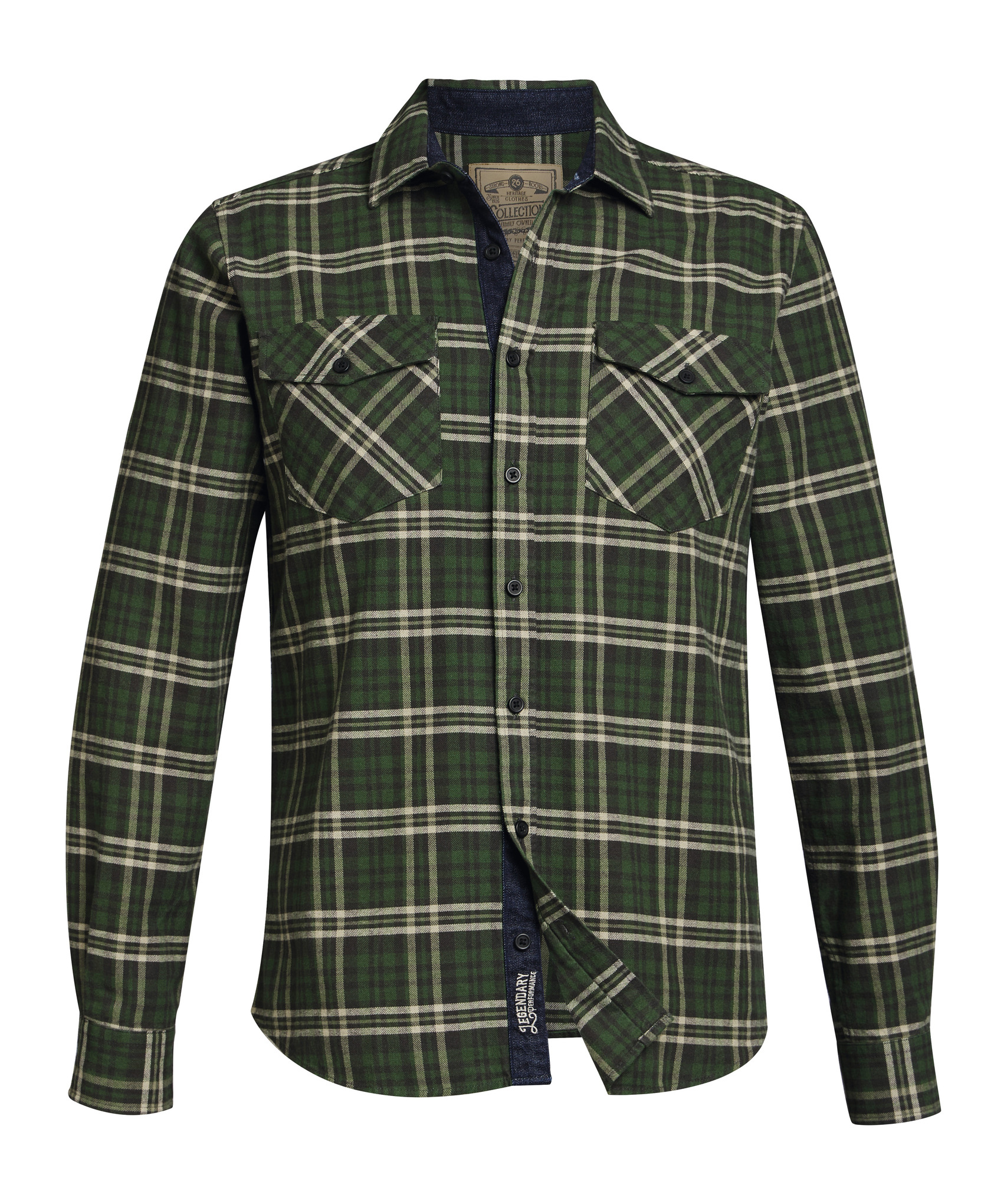 Koszula PLAID FLANNEL (zielono-beżowa)