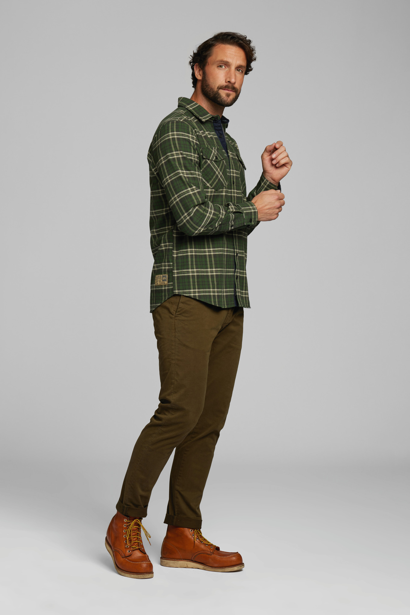 Koszula PLAID FLANNEL (zielono-beżowa)