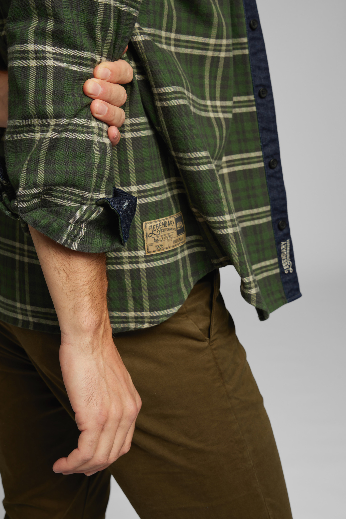 Koszula PLAID FLANNEL (zielono-beżowa)