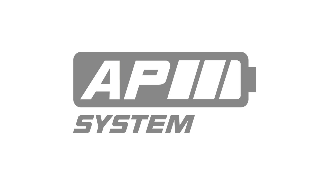  Logo systemu AP firmy STIHL w postaci szarej ikony akumulatora